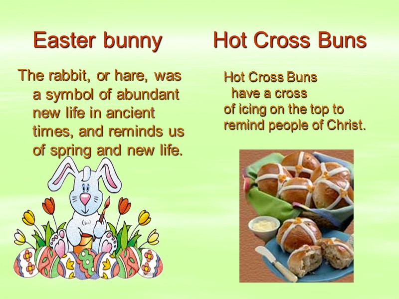 Easter bunny        Hot Cross Buns The rabbit,